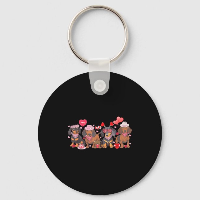 Chaveiro Women Dachshund Valentine’s Day Sausage Dog Bandan (Frente)