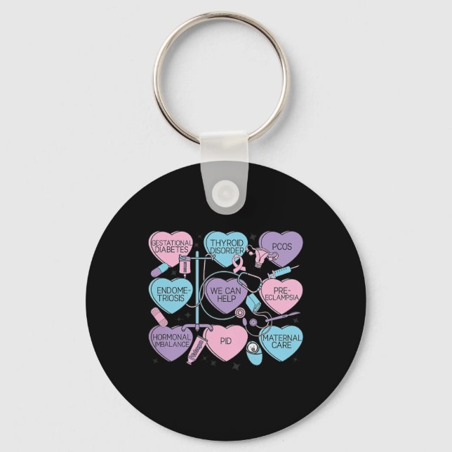 Chaveiro Women Obstetrics Valentine's Day Nurse Ob Gyn Obst (Frente)