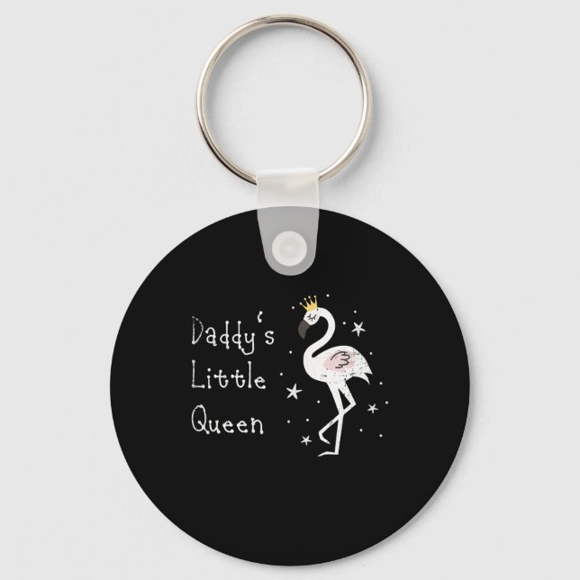 Chaveiro Womens Daddys Little Queen Cute Flamingo (Frente)