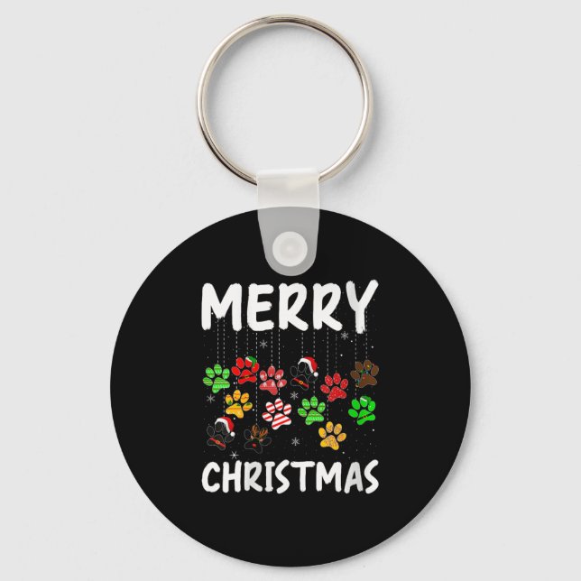 Chaveiro Womens Dog Paw Merry Christmas Pajamas Puppy Dog L (Frente)