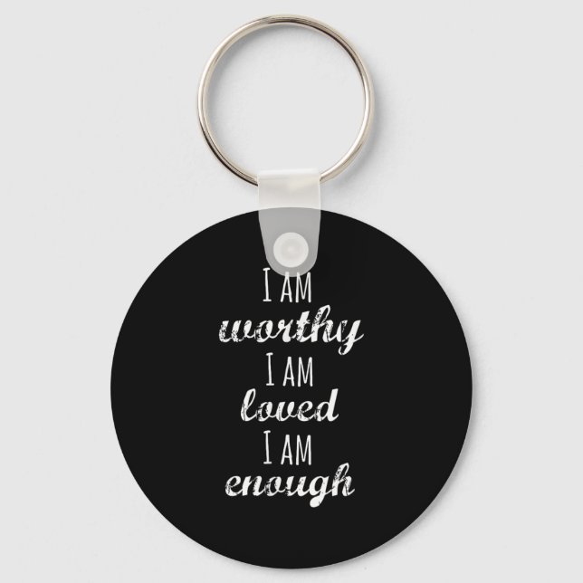Chaveiro Women's I Am Worthy Motivational Christian  (Frente)