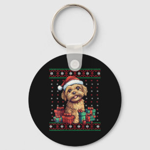 Chaveiro Womens Yorkipoo Papai Noel Cachorro Lover Xmas Yor