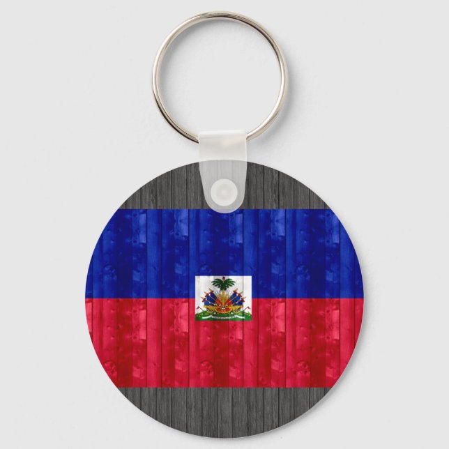 Chaveiro Wooden Haitian Flag (Frente)