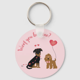 Chaveiro Woof You Be Mine Namorados Dogs