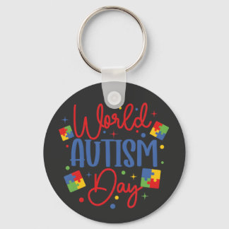 Chaveiro World Autism Awareness Day Colorful Puzzle Piece