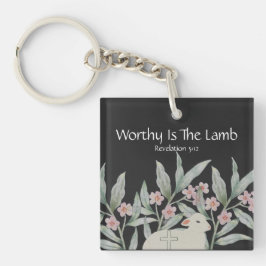 Chaveiro Worthy Is The Lamb Square Keychain