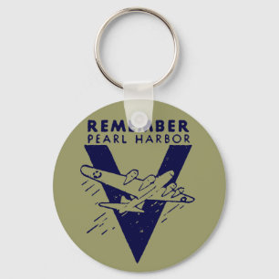 Chaveiro WWII White Lembra-se de Pearl Harbor