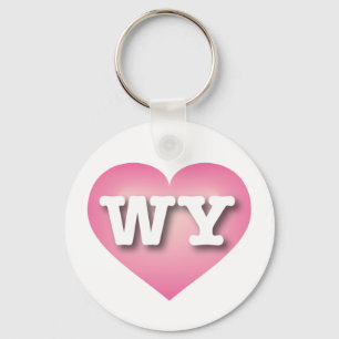 Chaveiro Wyoming Pink Fade Heart - Eu adoro WY