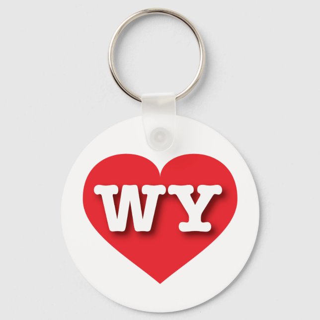 Chaveiro Wyoming Red Heart - Eu amo WY (Frente)