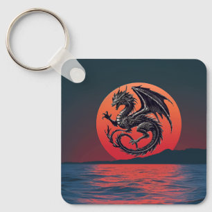 Chaveiro Wyvern Sozindo Sobre O Oceano Sunset