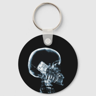 CHAVEIRO X-RAY SKELETON ON PHONE - BLUE