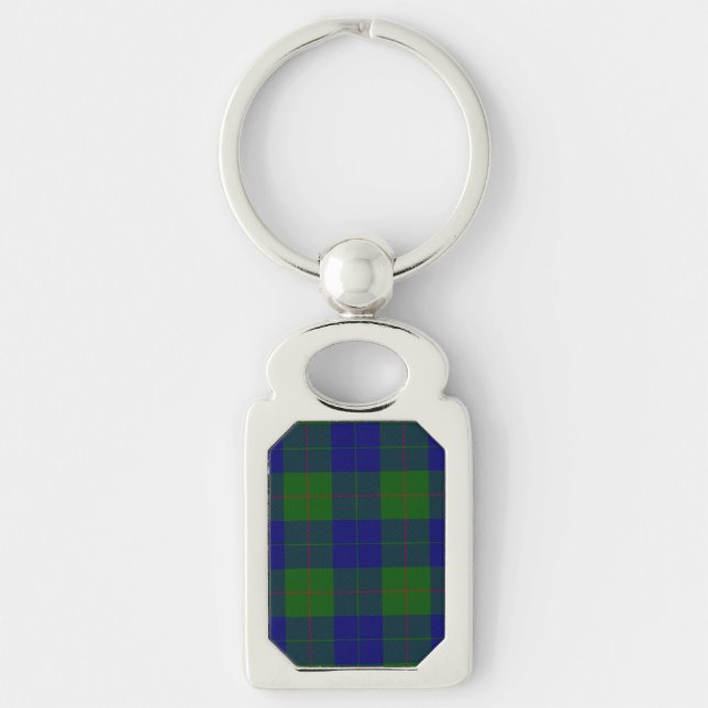 Chaveiro Xadrez azul-tartan-de-clã-barro (Frente)