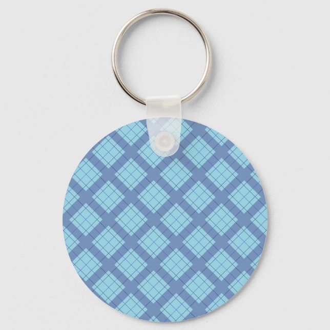 Chaveiro Xadrez de  azul de variação (Frente)