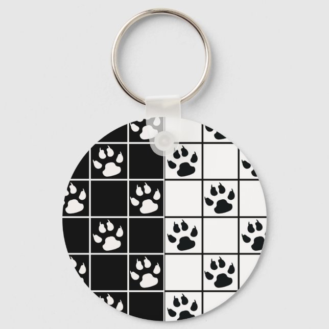 Chaveiro Xadrez de Pista do Painel de Janelas Branco Preto (Frente)