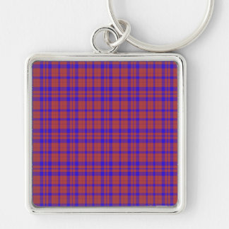 Chaveiro Xadrez Geométrico Vermelho e Azul