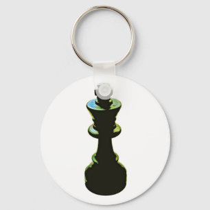Chaveiro Xadrez, rei preto, fundo branco
