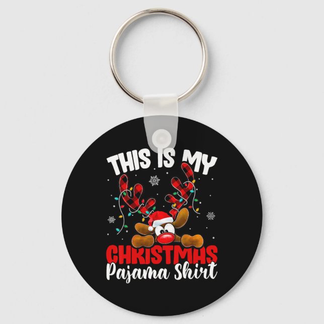 Chaveiro Xadrez Reindeer Este É Meu Pijama De Natal Xmas F (Frente)