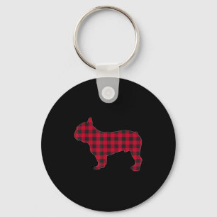 Chaveiro Xadrez Vermelho Bulldog Francês Amante de Cachorro
