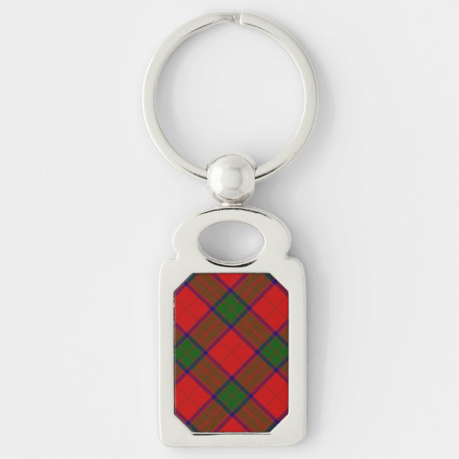 Chaveiro xadrez vermelho verde Robertson tartan (Frente)