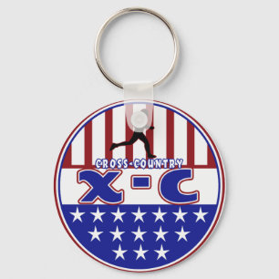 CHAVEIRO XC CORES PATRIÓTICAS DOS EUA DO PAÍS TRANSVERSAL