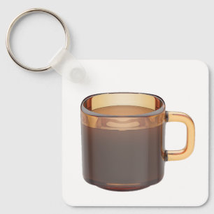 Chaveiro Xícara de café de vidro castanho com café preparad
