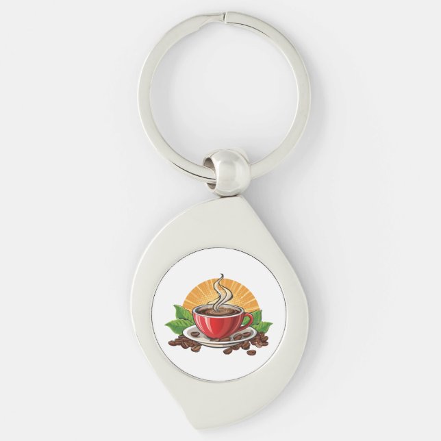 Chaveiro Xícara de café vermelha (Frente)