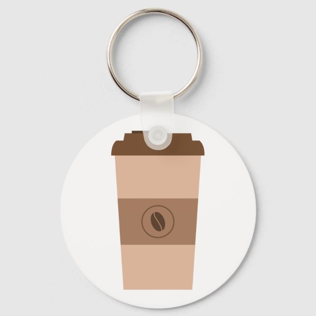 Chaveiro Xícara Simples de Grão de Café (Frente)