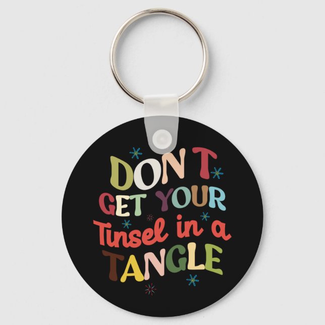 Chaveiro Xmas Dando Tinsel Em Um Tângulo (Frente)