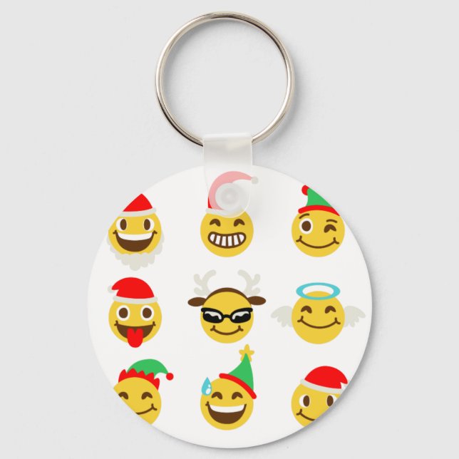 Chaveiro xmas emoji faces felizes (Frente)