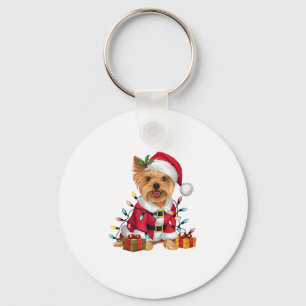 Chaveiro Xmas Lighting Papais noeis Yorkshire Terrier Dog C