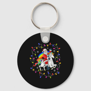 Chaveiro Xmas Lighting Santa Claus Voando no Unicorn Ch