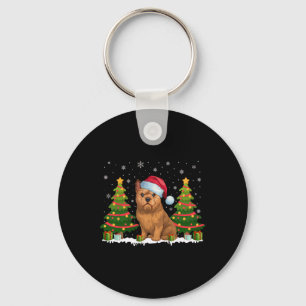 Chaveiro Xmas Lights Bruxelas Griffon Dog Santa Hat Natal