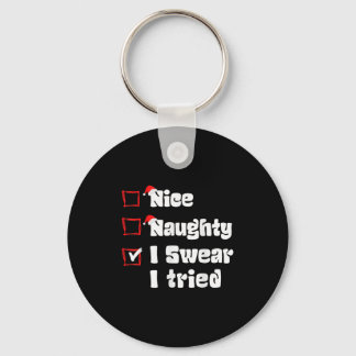 Chaveiro Xmas Nice Naughty I Swear I Tried Naughty List San