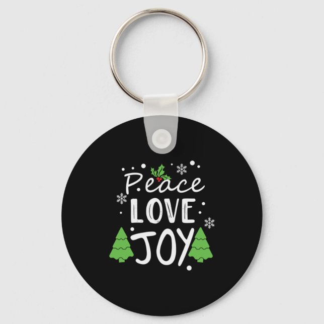 Chaveiro Xmas Peace Love Joy (Frente)