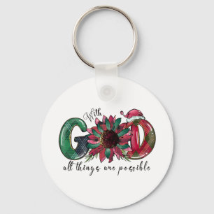 Chaveiro Xmas Presente Com Deus Todas As Coisas São Possíve