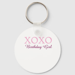Chaveiro Xoxo menina de aniversário nome rosa mauve amor si