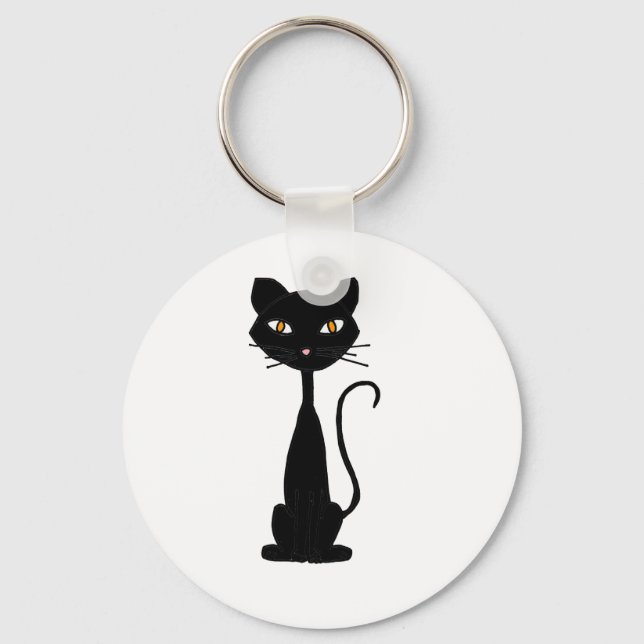 Chaveiro XX- Design de arte de gatos pretos (Frente)