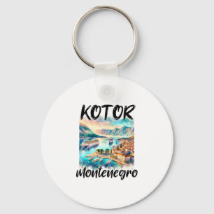 Chaveiro Y De Kotor Montenegro Cruzeiro Navio Aquarela Scen