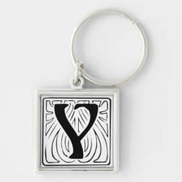 Chaveiro Y Monogramm schwarz weiß Schlüsselanhänger