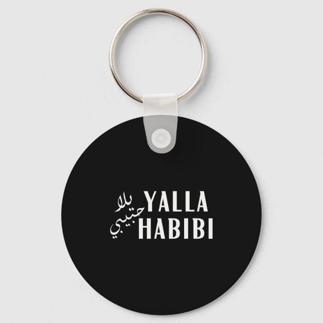Chaveiro Yalla Habibi Lua de Mel Muçulmano Árabe Dia dos Na (Frente)