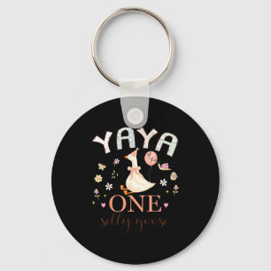 Chaveiro Yaya da menina de um ganso bobo de 1º aniversário