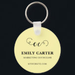 Chaveiro Yellow QR Code Business Promo Keychains<br><div class="desc">Promote your business with this yellow QR code keychain. Perfect for small business marketing,  branding,  and professional giveaways. Easily add your company logo,  scannable QR code,  or custom text to create a modern minimalist branded accessory. Ideal for clients,  events,  and networking promotions.</div>