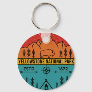 Chaveiro Yellowstone National Park Retro Wyoming USA Bison
