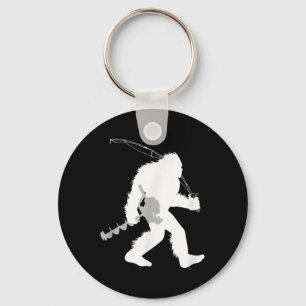 Chaveiro Yeti Bigfoot Pesca no Gelo, Preto, Pequeno, Mascul