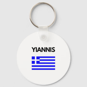 Chaveiro Yiannis Grego Nome com Bandeira Grego Design