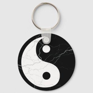 Chaveiro Yin preto e branco e Yang