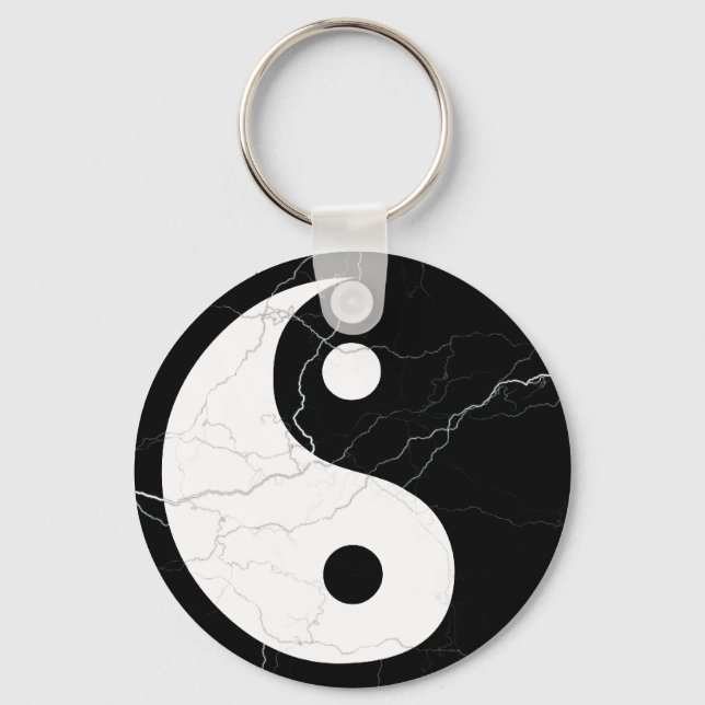 Chaveiro Yin Preto e Branco e Yang (Frente)