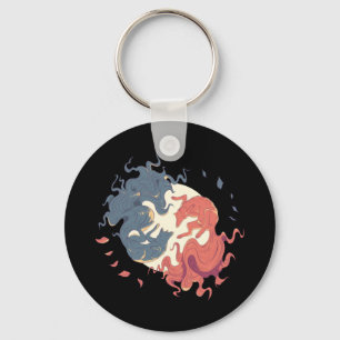Chaveiro Yin Yang Animal Art, Lobos Espirituosos