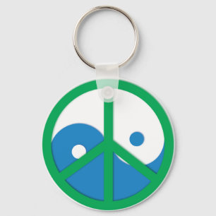 Chaveiro Yin-Yang com sinal de paz