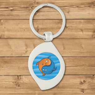 Chaveiro Yin Yang Fish Cartoon